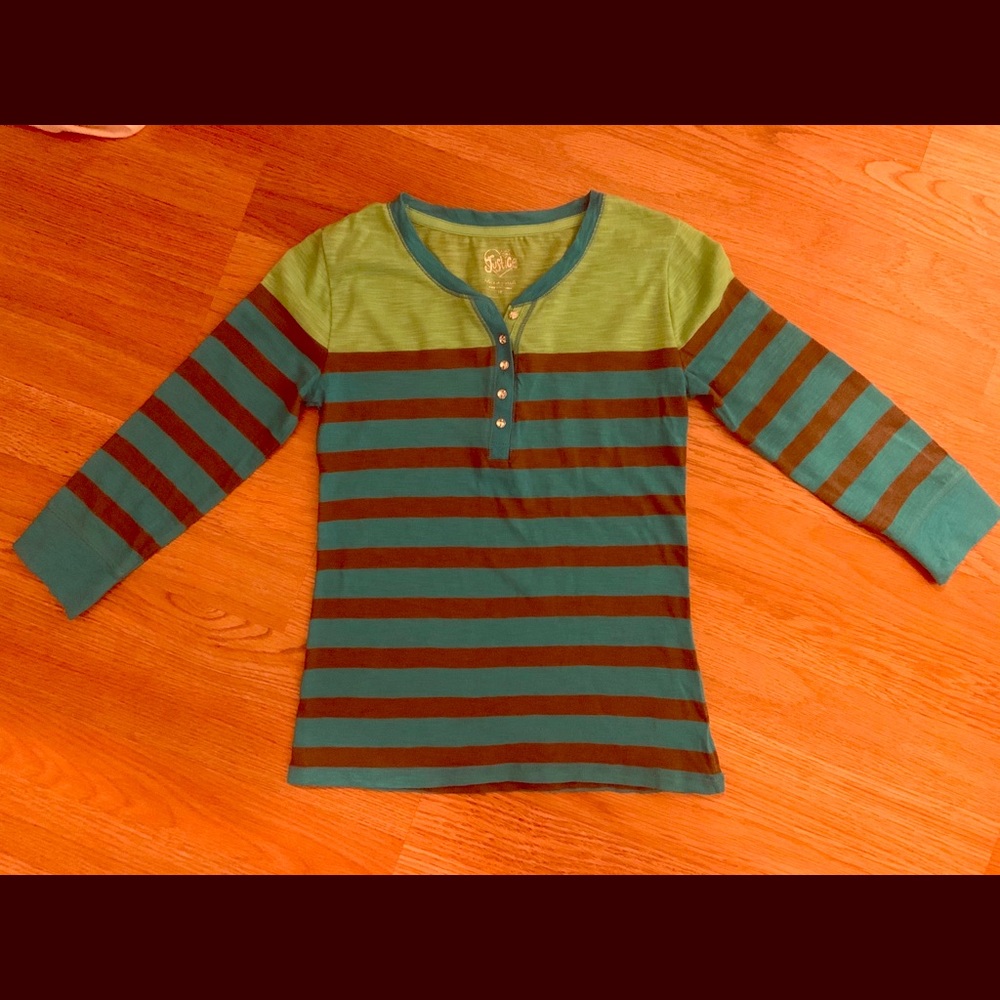 NWOT Justice Multi Color Striped Shirt Size 10
